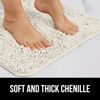 Picture of Gorilla Grip Bath Rug Mat 48x17, Thick Soft Absorbent Chenille, Rubber Backing Quick Dry Microfiber Mats, Machine Washable Rugs for Shower Floor, Bathroom Runner Bathmat Accessories Decor, Ivory