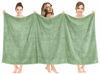 Picture of American Soft Linen Oversized Bath Sheet 40x80 Extra Large for Bathroom, 100% Cotton Turkish Jumbo Bathsheet Towels for Adults, Sage Green Bath Sheet