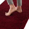 Picture of Gorilla Grip Bath Rug Mat 48x17, Thick Soft Absorbent Chenille, Rubber Backing Quick Dry Microfiber Mats, Machine Washable Rugs for Shower Floor, Bathroom Runner Bathmat Accessories Decor, Burgundy