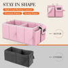 Picture of HOTOR Trunk Organizer for Car - Car Organizer, Foldable Trunk organizer for SUVs & Sedans, Sturdy Car Organization for Car Accessories, Tools, Sundries, Pink, 2 Compartments, 21.3"×12.6"×10.6"