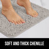 Picture of Gorilla Grip Bath Rug Mat 48x17, Thick Soft Absorbent Chenille, Rubber Backing Quick Dry Microfiber Mats, Machine Washable Rugs for Shower Floor, Bathroom Runner Bathmat Accessories Decor, Light Gray