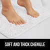 Picture of Gorilla Grip Bath Rug Mat 48x17, Thick Soft Absorbent Chenille, Rubber Backing Quick Dry Microfiber Mats, Machine Washable Rugs for Shower Floor, Bathroom Runner Bathmat Accessories Decor, White