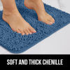 Picture of Gorilla Grip Bath Rug Mat 60x17, Thick Soft Absorbent Chenille, Rubber Backing Quick Dry Microfiber Mats, Machine Washable Rugs for Shower Floor, Bathroom Runner Bathmat Accessories Decor, Blue
