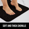 Picture of Gorilla Grip Bath Rug Mat 60x17, Thick Soft Absorbent Chenille, Rubber Backing Quick Dry Microfiber Mats, Machine Washable Rugs for Shower Floor, Bathroom Runner Bathmat Accessories Decor, Black