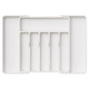 Picture of Lifewit Silverware Drawer Organizer, Expandable Utensil Tray for Kitchen, BPA Free Flatware and Cutlery Holder, Adjustable Plastic Storage for Spoons Forks Knives, Large, White