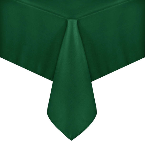 Picture of sancua Rectangle Tablecloth - 70 x 108 Inch - Stain and Wrinkle Resistant Washable Polyester Table Cloth, Decorative Fabric Table Cover for Dining Table, Buffet Parties and Christmas, Hunter Green