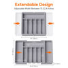 Picture of Lifewit Silverware Drawer Organizer, Expandable Utensil Tray for Kitchen, BPA Free Flatware and Cutlery Holder, Adjustable Plastic Storage for Spoons Forks Knives, Large, Grey