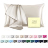 Picture of Mulberry Silk Pillow Cases for Hair and Skin King Size Silk Pillowcase with Zipper Soft Breathable Smooth Cooling Satin Silk Pillow Covers for Sleeping (Beige,20"X 36",1Pcs)