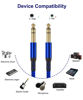 Picture of Elebase 1/4 Inch TRS Instrument Cable 10ft 2-Pack,Straight 6.35mm Male Jack Stereo Audio Interconnect Cord,6.35 mm Balanced Line for Electric Guitar,Bass,Keyboard,Mixer,Amplifier,Amp,Speaker,Equalizer