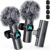 Picture of Leettus 2pcs Lavalier Wireless Microphone for iPhone 15/Android,Wireless Microphone for Video Recording, Game Live Streaming, Interviews, YouTube, TikTok, Vlog
