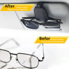 Picture of Yuoyar 4 Packs Sunglasses Holders for Car Visor - Magnetic Leather Sunglasses Holder and Ticket Card Clip - Car Visor Accessories (4Pcs Black)