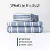 Picture of King 6 Piece Sheet Set - Breathable & Cooling Sheets - Hotel Luxury Bed Sheets - 1 Flat Sheet, 1 Fitted Sheet & 4 Pillowcases - Deep Pocket - Easy Fit, Soft & Wrinkle Free - King Blue Stripes Sheets