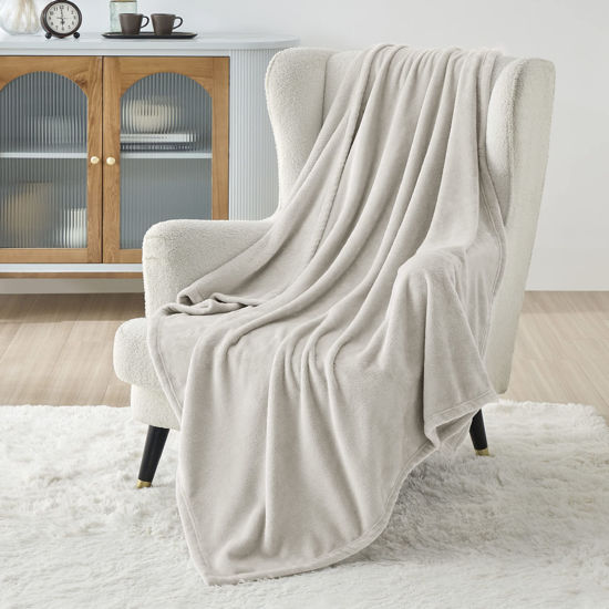 Picture of Bedsure Twin XL Fleece Blanket Dorm Bedding - Lightweight Soft Cozy Blankets for Bed, Sofa, Couch, Travel, Camping, Linen, 66"x90"