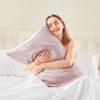 Picture of BEDELITE Satin Pillowcase for Hair and Skin, Super Soft and Cooling Similar to Silk Pillow Cases 2 Pack with Envelope Closure, Gift for Women Men(20"x36" King Size, Lotus Pink)