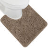 Picture of Gorilla Grip Plush Absorbent Shaggy Chenille Bath Rug Mat for Toilet Base with Rubber Backing, Machine Washable, Microfiber Bathroom Contour Mats for Toilets, Bath Room Decor, Oval, 22.5x19.5, Beige