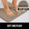 Picture of Gorilla Grip Plush Absorbent Shaggy Chenille Bath Rug Mat for Toilet Base with Rubber Backing, Machine Washable, Microfiber Bathroom Contour Mats for Toilets, Bath Room Decor, Oval, 22.5x19.5, Beige