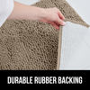 Picture of Gorilla Grip Plush Absorbent Shaggy Chenille Bath Rug Mat for Toilet Base with Rubber Backing, Machine Washable, Microfiber Bathroom Contour Mats for Toilets, Bath Room Decor, Oval, 22.5x19.5, Beige