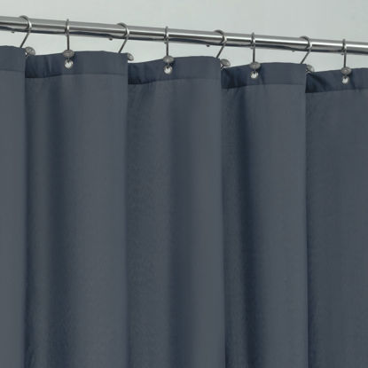 Picture of ALYVIA SPRING Extra Long Fabric Shower Curtain Liner Waterproof - 72" x 84", Soft & Lightweight XL Shower Curtain with 3 Magnets, Machine Washable - 72x84, Stone Blue