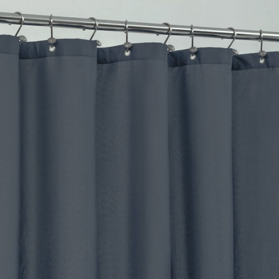 Picture of ALYVIA SPRING Extra Long Fabric Shower Curtain Liner Waterproof - 72" x 84", Soft & Lightweight XL Shower Curtain with 3 Magnets, Machine Washable - 72x84, Stone Blue