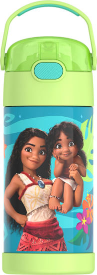 Picture of THERMOS FUNTAINER Water Bottle with Straw - 12 Ounce, Moana 2 - Kids Stainless Steel Vacuum Insulated Water Bottle with Lid