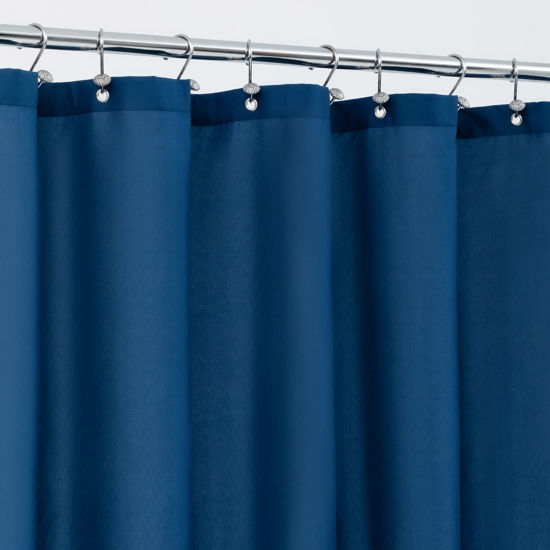 Picture of ALYVIA SPRING Extra Long Fabric Shower Curtain Liner Waterproof - 72" x 84", Soft & Lightweight XL Shower Curtain with 3 Magnets, Machine Washable - 72x84, Navy