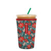 Picture of Sok It Java Sok Iced Coffee & Cold Soda Insulated Neoprene Cup Sleeve (Pastel Poinsettias, Medium: 22-28oz)