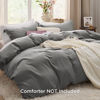 Picture of Bedsure Dark Grey Oversized Queen Duvet Cover - Soft Prewashed Oversized Queen Duvet Cover Set, 3 Pieces, 1 Duvet Cover 98x98 Inches with Zipper Closure and 2 Pillow Shams, Comforter Not Included