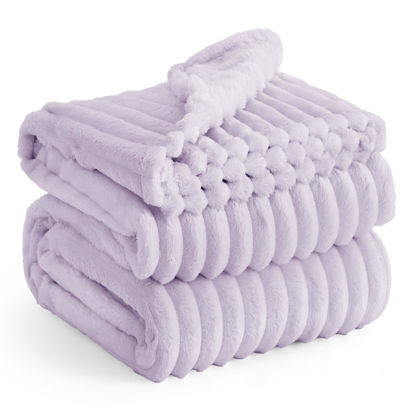 Picture of Bedsure Lavender Fog Full Blanket for Bed - Super Soft Cozy Blankets for Women, Cute Large Throws for Girls, 84x90 Inches