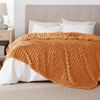 Picture of Bedsure Queen Blanket for Bed - Super Soft Cozy Blankets for Women, Cute Large Fall Throws for Girls, Orange, 90x90 Inches