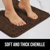 Picture of Gorilla Grip Bath Rug Mat 44x26, Thick Soft Absorbent Chenille, Rubber Backing Quick Dry Microfiber Mats, Machine Washable Rugs for Shower Floor, Bathroom Runner Bathmat Accessories Décor, Brown