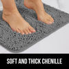 Picture of Gorilla Grip Bath Rug Mat 48x17, Thick Soft Absorbent Chenille, Rubber Backing Quick Dry Microfiber Mats, Machine Washable Rugs for Shower Floor, Bathroom Runner Bathmat Accessories Decor, Grey