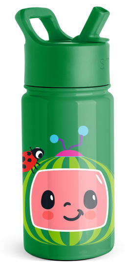 Picture of Simple Modern CoComelon Kids Water Bottle with Straw Lid | Insulated Stainless Steel Reusable Tumbler for Toddlers, School | Summit Collection | 14oz, CoComelon Watermelon