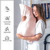 Picture of Mulberry Silk Pillow Cases for Hair and Skin Queen Size Silk Pillowcase with Zipper Soft Breathable Smooth Cooling Satin Silk Pillow Covers for Sleeping (Coral,20"X 30",1Pcs)