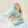 Picture of BEDELITE Satin Pillowcase for Hair and Skin, Super Soft and Cooling Similar to Silk Pillow Cases 2 Pack with Envelope Closure, Gift for Women Men(20"x30" Queen Size, Blue Grey)
