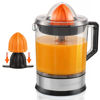 Picture of Elite Gourmet ETS740 BPA-Free Electric Citrus Juicer with 2 Cones, Compact, Large Volume, Pulp Control, Oranges, Lemons, Limes, Grapefruits with Easy Pour Spout, 1.2L, Black/Stainless Steel