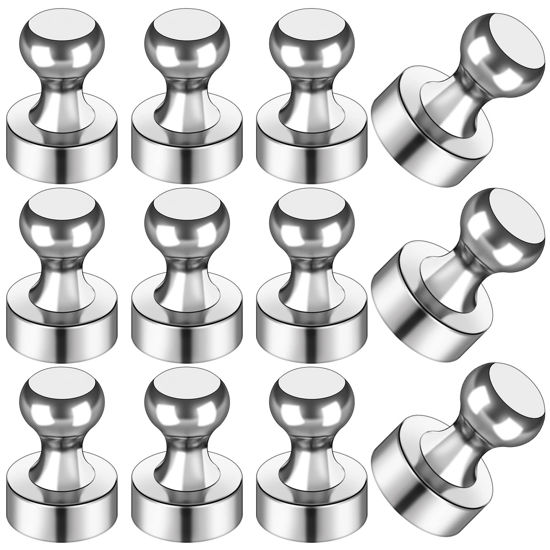 Picture of LOVIMAG 12Pcs Fridge Magnets Push Pins, Refrigerator Magnets for Kitchen,Fridge Magnets Adult, Small Push Pin Magnets for Whiteboard, Fridge, Office, Classroom and Map Magnets