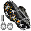 Picture of Crampons Ice Cleats Traction Snow Grips for Boots Shoes Women Men Anti Slip 19 Stainless Steel Spikes Safe Protect for Hiking Fishing Walking Climbing Mountaineering