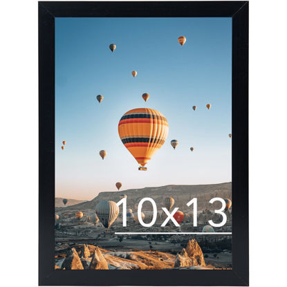 Picture of JCJMY 10x13 Picture Frame Black for Wall Hanging, Wall Mounting Horizontally or Vertically, 10 x 13 Wall Gallery Poster Photo Frame with Shatter Resistant Plexiglass, Black