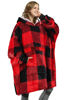 Picture of Catalonia Buffalo Plaid Oversized Blanket Hoodie Sweatshirt, Wearable Sherpa Lounging Pullover for Adults Men Women Teenagers Wife Girlfriend Gift