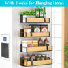 Picture of HuggieGems 4 Pack Magnetic Spice Storage Rack Organizer for Refrigerator and Oven, Wood Fridge Organizers and Storage