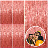 Picture of 5 Pack Rose Gold Fringe Curtain Backdrop Birthday Bachelorette Party Decorations Metallic Tinsel Streamers Foil Backdrop Christmas Graduation Wedding New Year Party Decorations