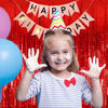 Picture of 20 Pack Red Streamers Party Backdrop Christmas Decorations Foil Fringe Backdrop Curtains Carnival Casino Theme Birthday New Year Holiday Celebration Bachelorette Party Decorations Supplies