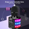 Picture of BONAOK Bluetooth Wireless Karaoke Microphone with LED Lights,4-in-1 Portable Handheld Mic with Speaker Karaoke Player Singing Home Party Toys Birthday Gift for Kids Adults Boys Girls Q78(Black)