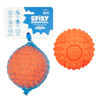 Picture of Best Pet Supplies Squeaky Rubber Spiky Ball Dog Toy Durable Non-Toxic Perfect for Aggressive Chewers Spiked for Dental Health Interactive Dog Toy - Orange (L:3.5")