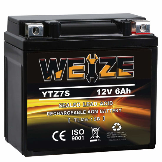 Picture of Weize YTZ7S-BS Sealed Maintenance Free AGM Battery Replacement YTZ7S Compatible with Honda TRX450ER TRX450R ATV Motorcycle Battieres