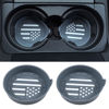 Picture of Amooca Car Cup Coaster Universal Non-Slip Silicone Cup Holder Insert Car Interior Accessories for Drink American Flag US Flag 2 Pack Grey