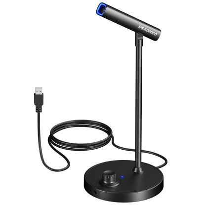 Picture of Aokeo USB Microphone, Gaming Microphone for PC with Volume Control Buttons for Recording,Podcasting,Streaming,YouTube,PS5 PS4 Mac Laptop