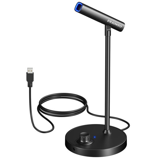 Picture of Aokeo USB Microphone, Gaming Microphone for PC with Volume Control Buttons for Recording,Podcasting,Streaming,YouTube,PS5 PS4 Mac Laptop