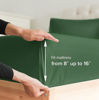 Picture of Cal King Size Fitted Bed Sheet - Hotel Luxury Single Fitted Sheet Only - Fits Mattress Up To 16" - Soft, Wrinkle Free, Breathable Sheet for Women, Men, Kids & Teens - Emerald Green Single Fitted Sheet