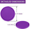 Picture of SINGARO Car Cup Coaster, 4PCS Universal Non-Slip Cup Holders Embedded in Ornaments Coaster, Car Interior Accessories, Purple